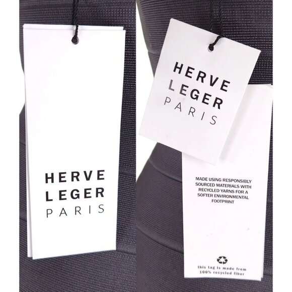 Herve Leger Recycled Rayon Midi Dress Size XS Womens Gray $630 - Picture 10 of 16